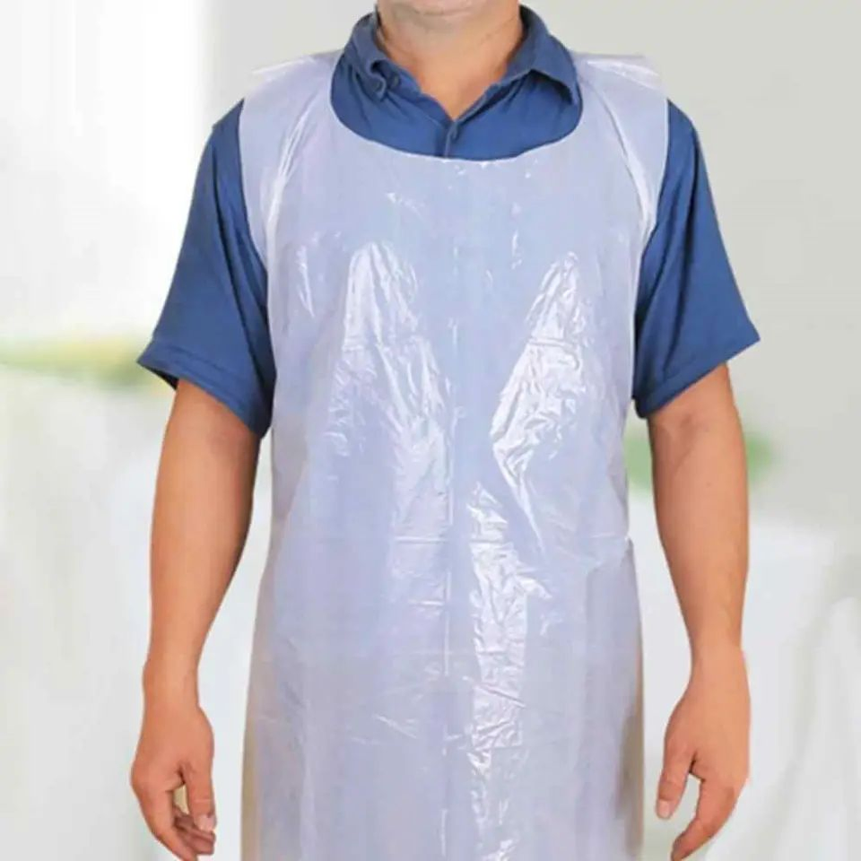 Factory HDPE Cleaning Disposable Plastic PE Apron Waterproof Plastic Disposable PE Apron