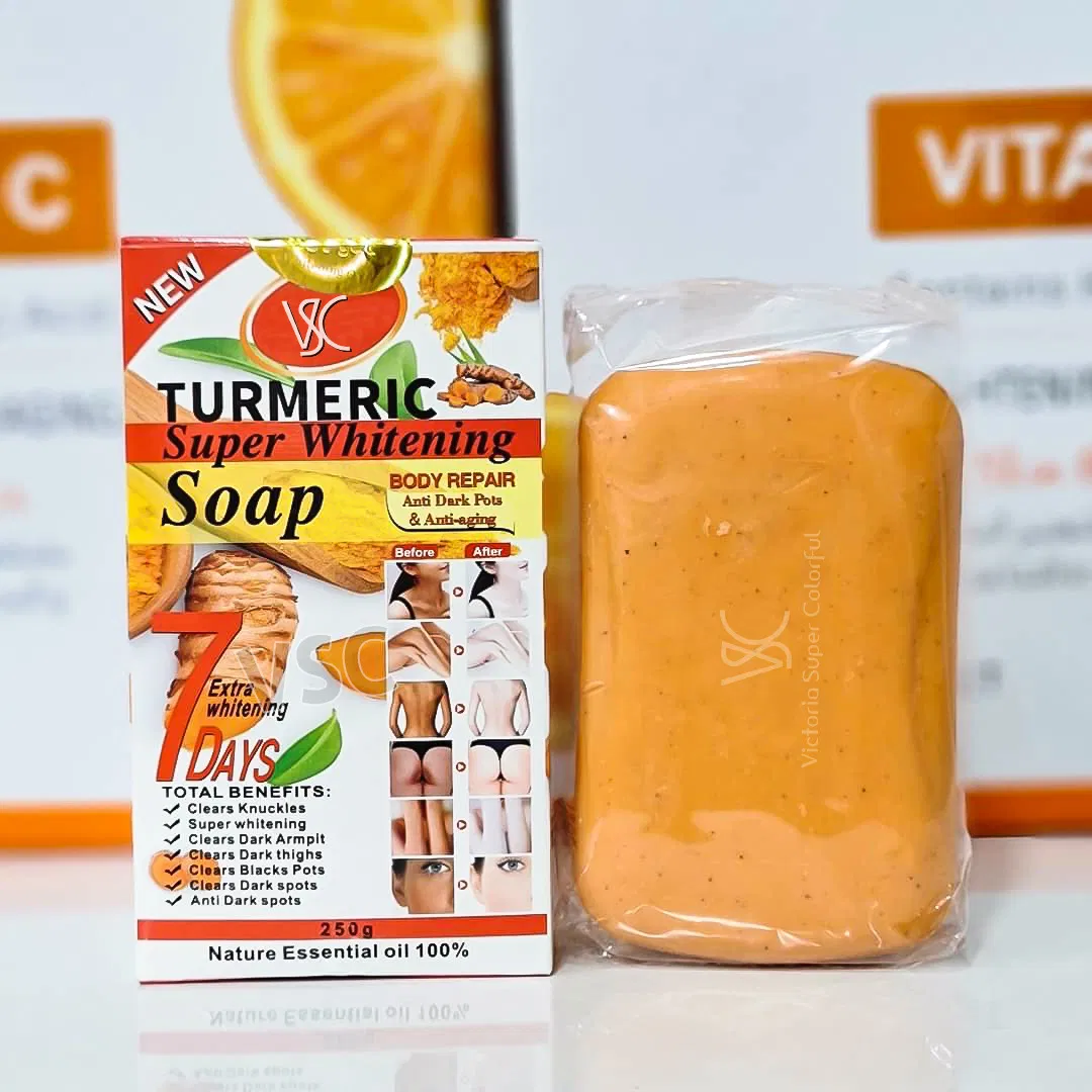 Hot Sale 250g Almond Carrot Papaya Soap 7 Days Super Whitening Dark Spot Corrector Skin Soap