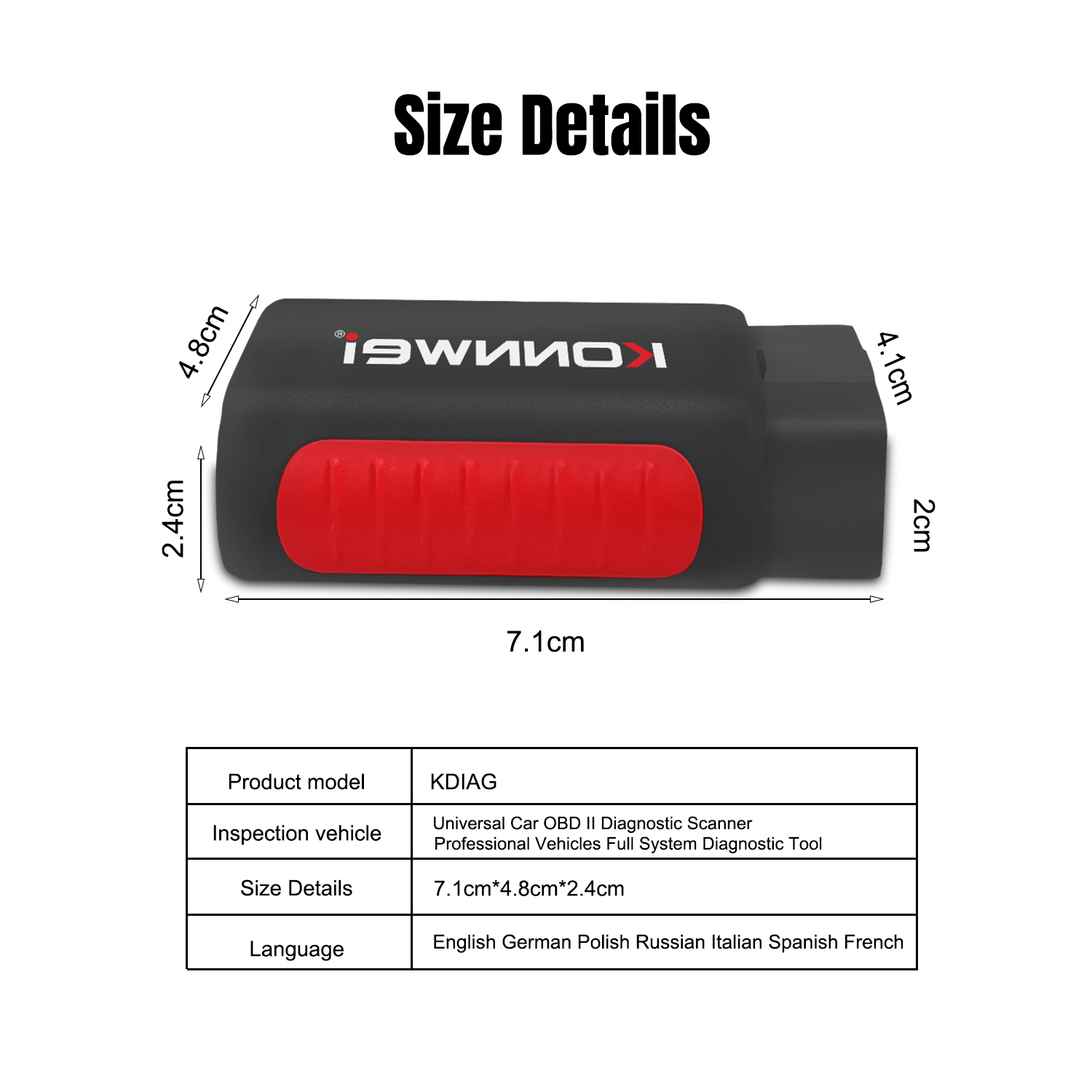 Автосканер OBD2 Bluetooth Konnwei KDiag EasyDiag универсальный