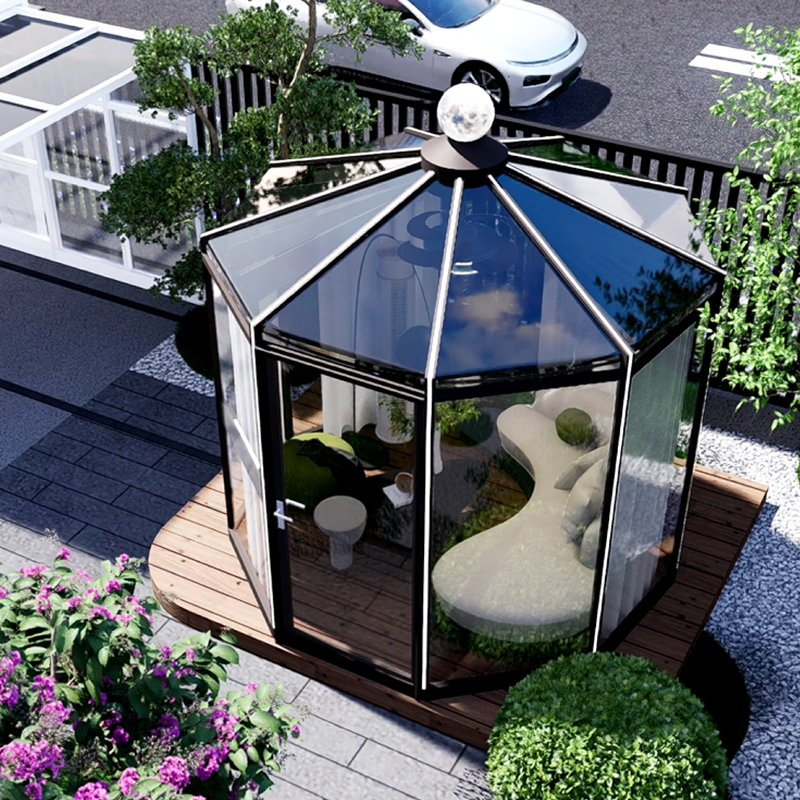 Thermal Insulated Aluminum Outdoor Prefabricated Restaurant PC Sheet Wall Covering and Strong Restaurant