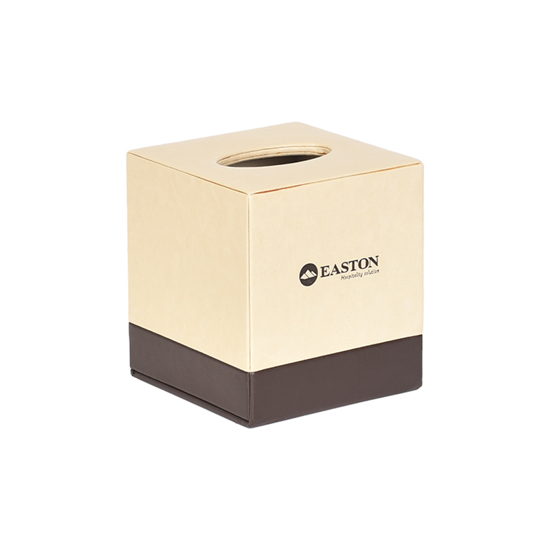 Custom Logo Hotel PU Leather Tissue Paper Box Holder