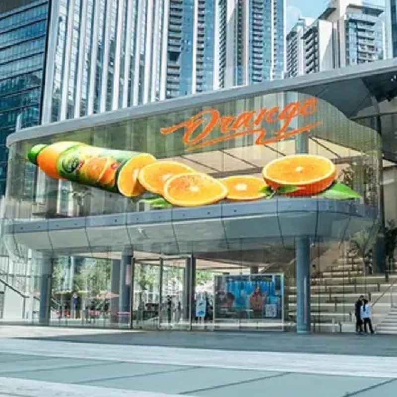 China Full Color SMD Transparent Video Wall P3.91 Glass LED Display Screen