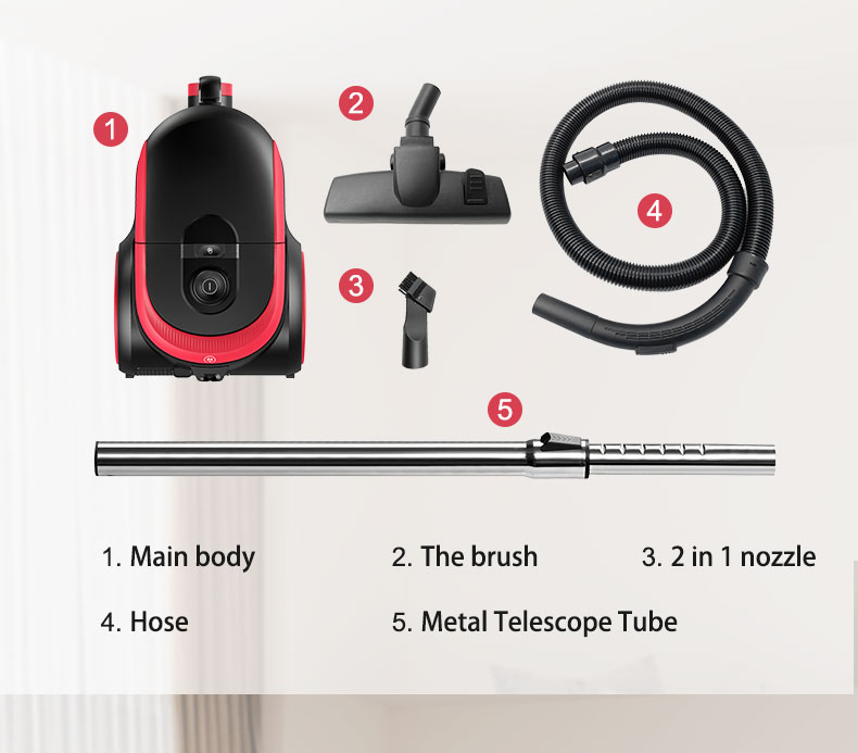 2000W Canister Bagless Vacuum Cleaner 23kpa for Home Use Vaccums