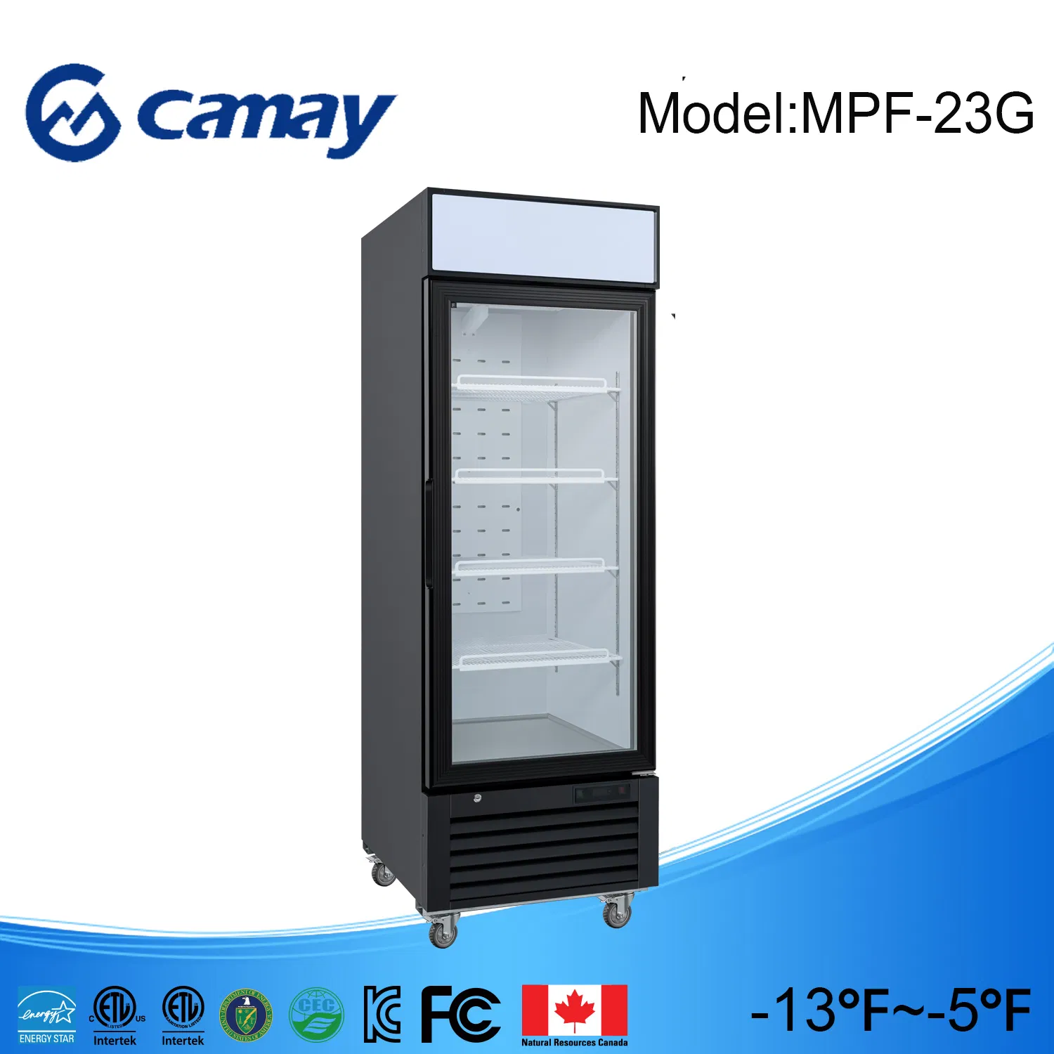 Single Glass Door Factory Supply Bottom Mount Compressor Freezer