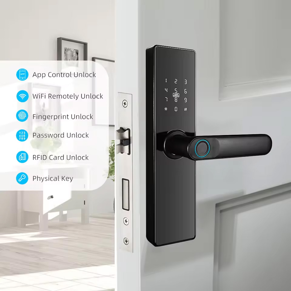 Biometric Fingerprint Smart RFID Tuya APP WiFi Door Lock