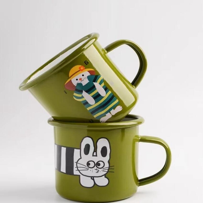 Camping Cup for Indoor and Outdoor Use Drinking Coffee Tea Enamel Cup