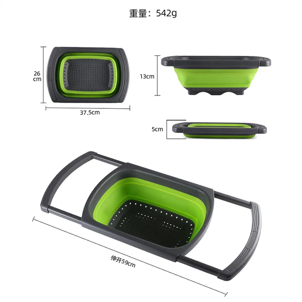 Collapsible Colander Over The Sink Vegetable/Fruit Colanders Strainers with Extendable Handles