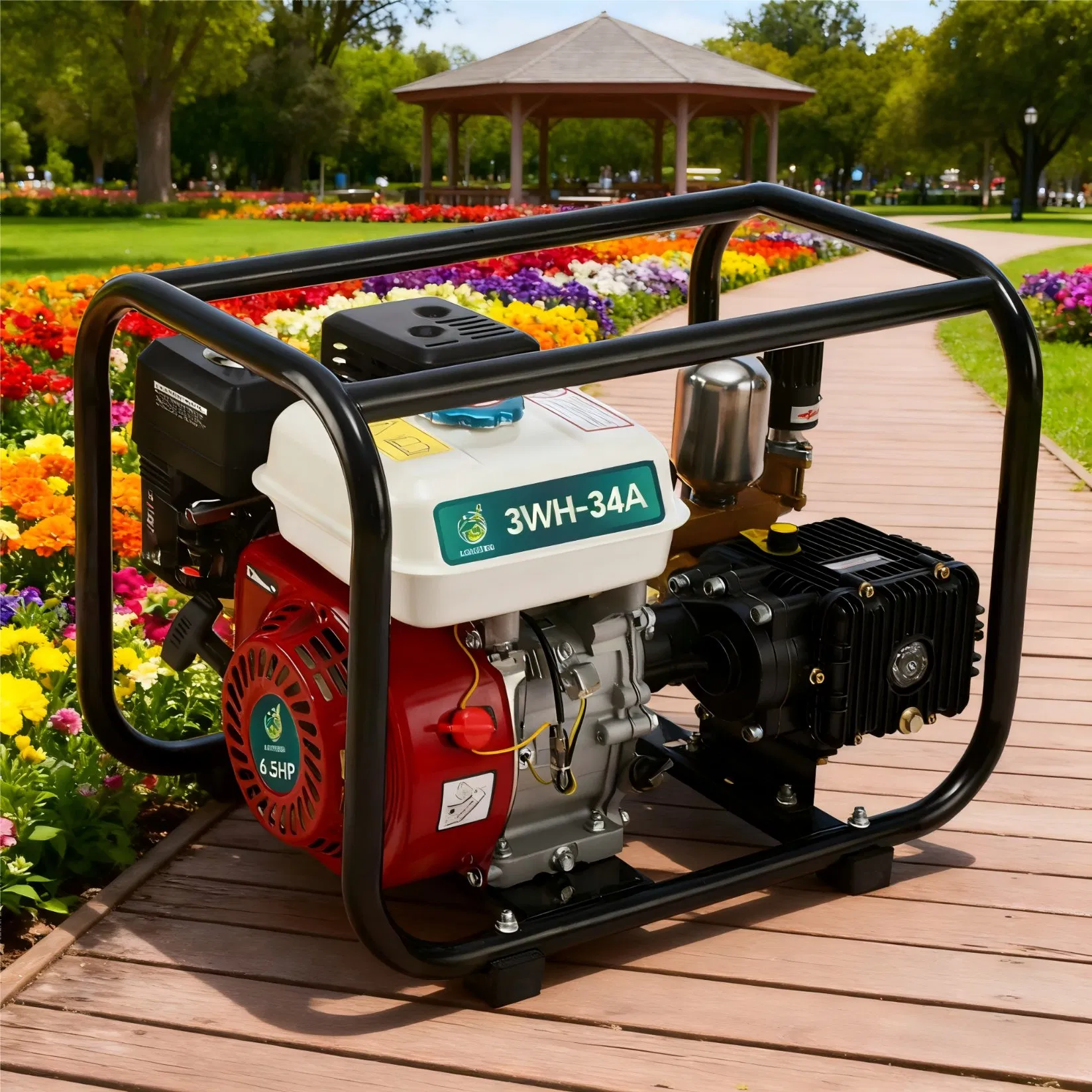168f 6.5HP Four-Stroke Robust Steel Frame Type Sprayer High-Pressure Plunger Pump System