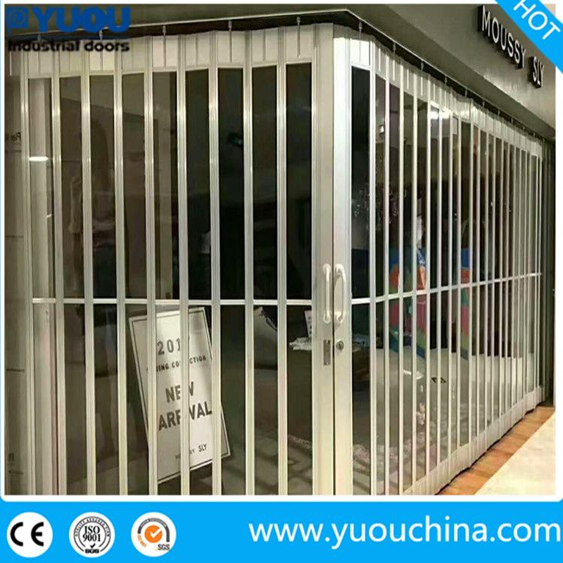 High Quality Transparent Clear View Polycarbonate PC Folding Sliding Door for Shopping Malls