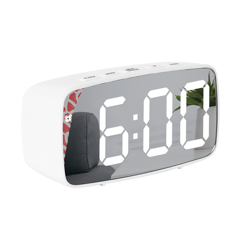 Multifunctional LED Multi-Color Simple Style Battery Plug-in Electronic Mirror Alarm Clock