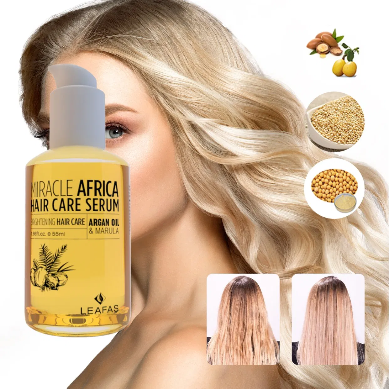 OEM/ODM 55ml Hair Serum Brightening Hair Care Oil