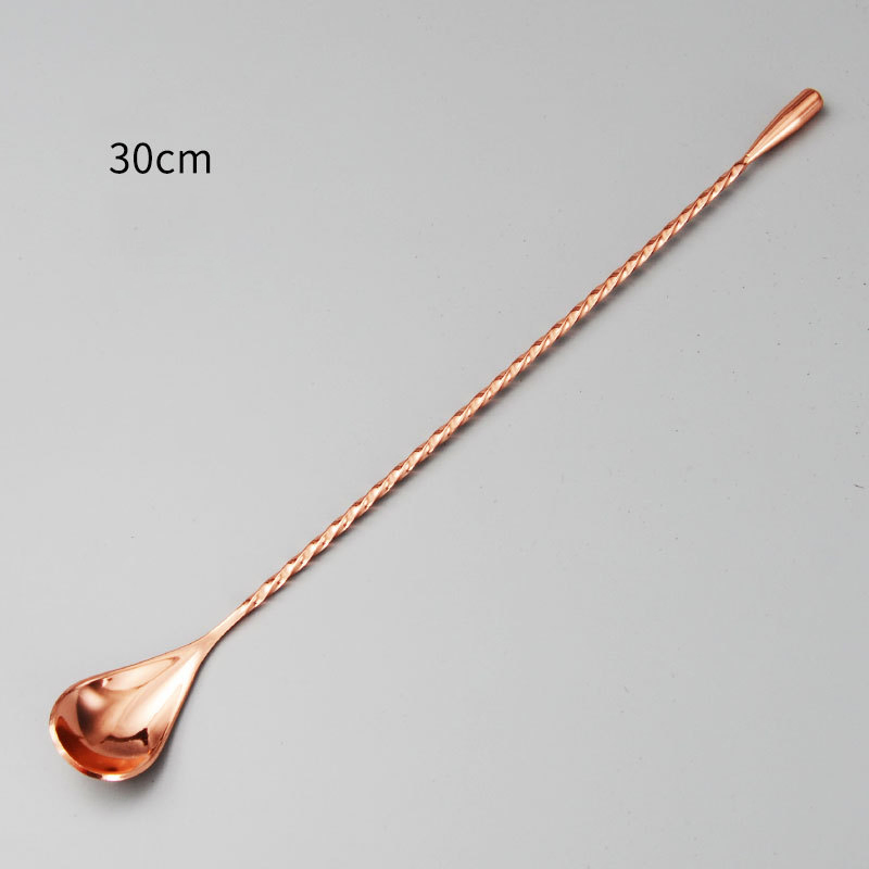 12 Inches Stainless Steel Mixing Spoon, Spiral Pattern Bar Cocktail Shaker Spoon
