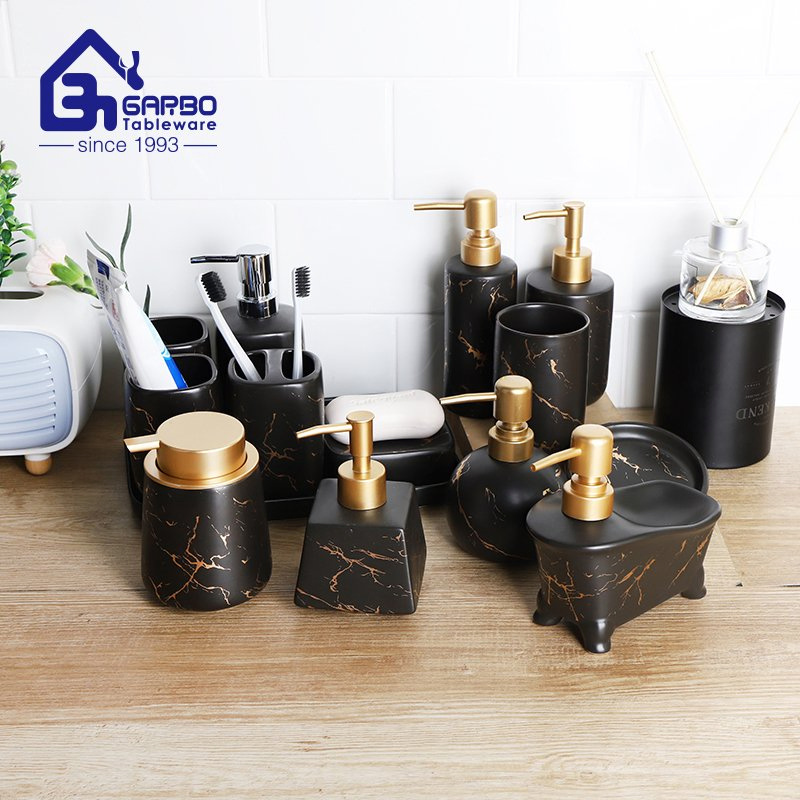 Bathroom Liquid Soap Ceramic Bottle Sanitizer Shampoo Porcelain Dispenser