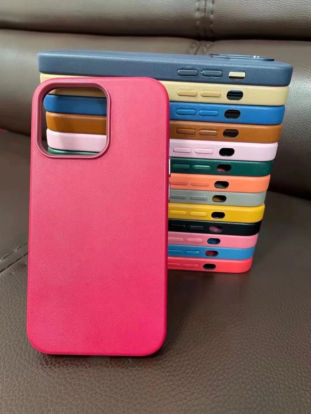 Official Original Mobile Leather Cell Phone Cases Shockproof for iPhone Leather Phone Cases for iPhone 6 7 8 Plus X Xs Xr 11 12 13 PRO Max Silicone Phone Case