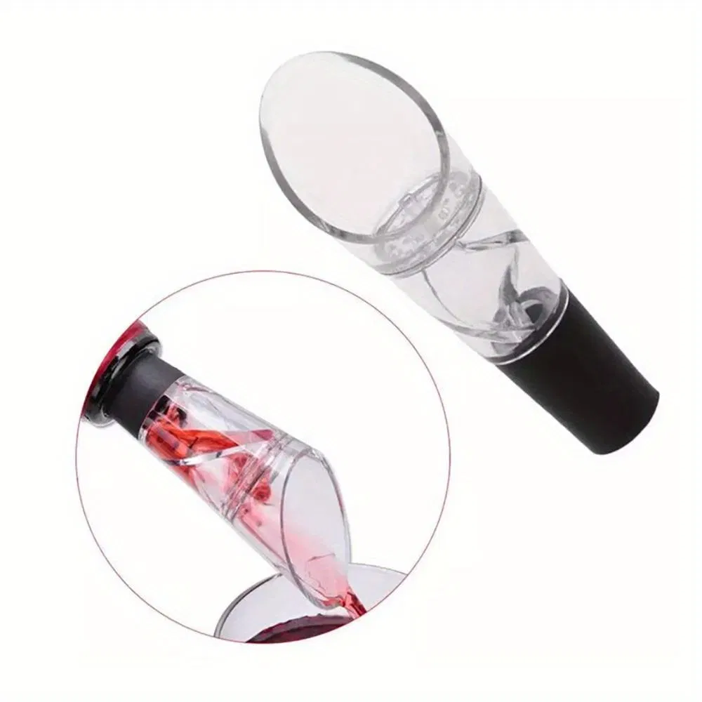 Red Wine Air Aerator Bottle Stopper Decanter Pourer Wine Aerator with Aerating Pour Spout Plastic Acrylic