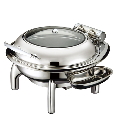 Stainless Steel Round Hydraulic Chafing Dish with Glass Window