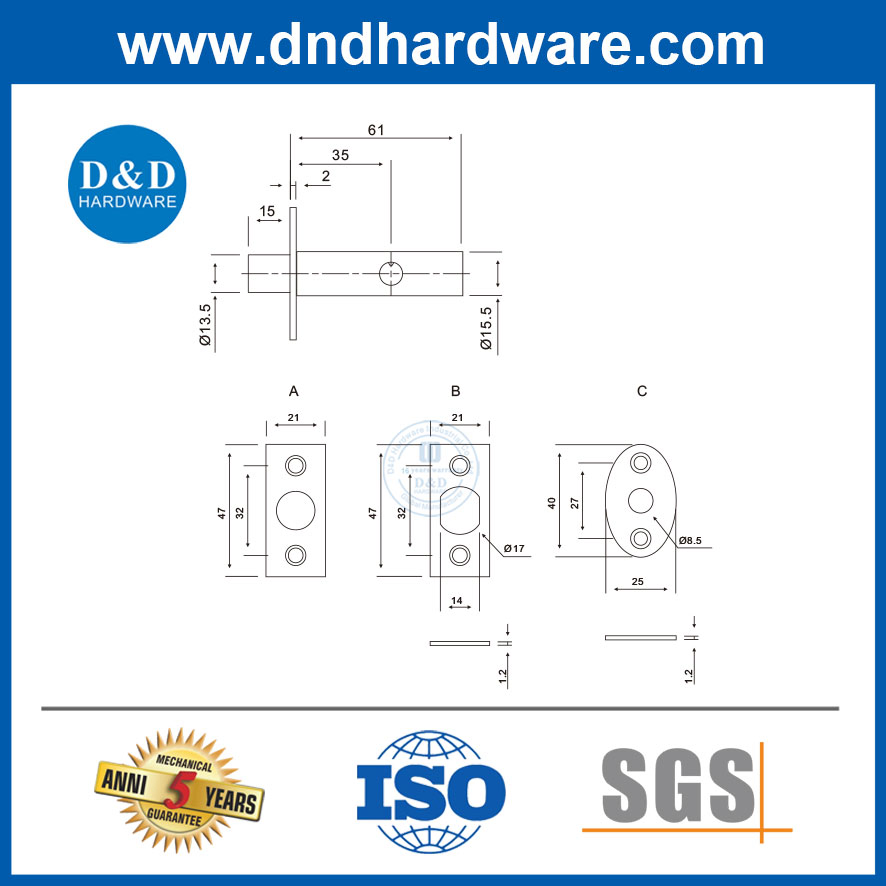 High Quality Furniture Architecture Accessories Shaft Lock with Allen Key