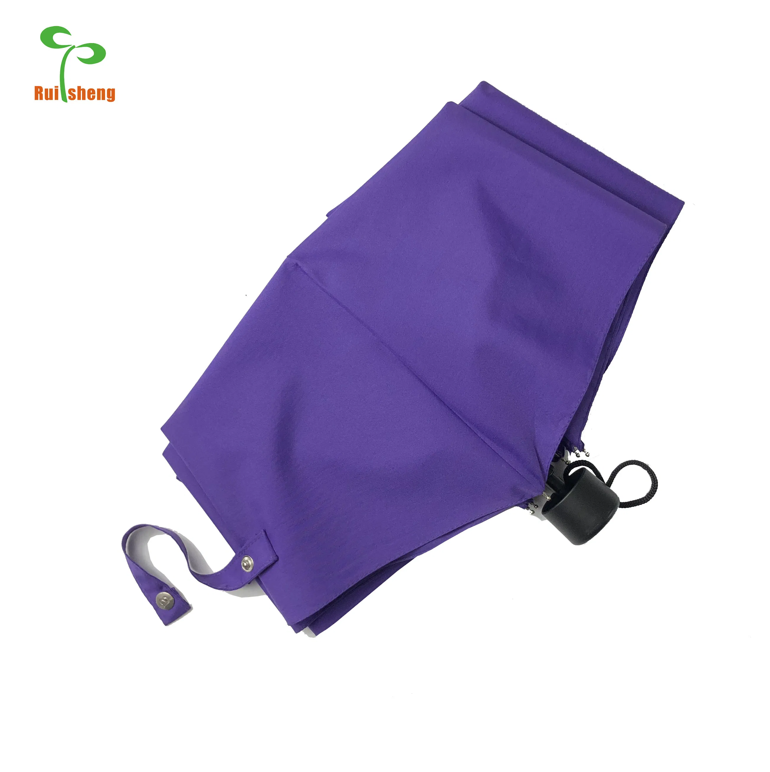 Manual Strong Windproof Travel Canopy Vented 8 Ribs 3 Folding Umbrella