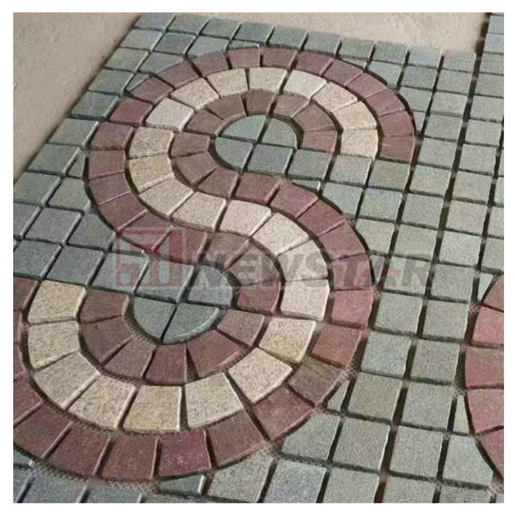 Cobblestone Floor Tile Black Quartz Price Slate Stone Price Paver with Mesh Mosaic Paving