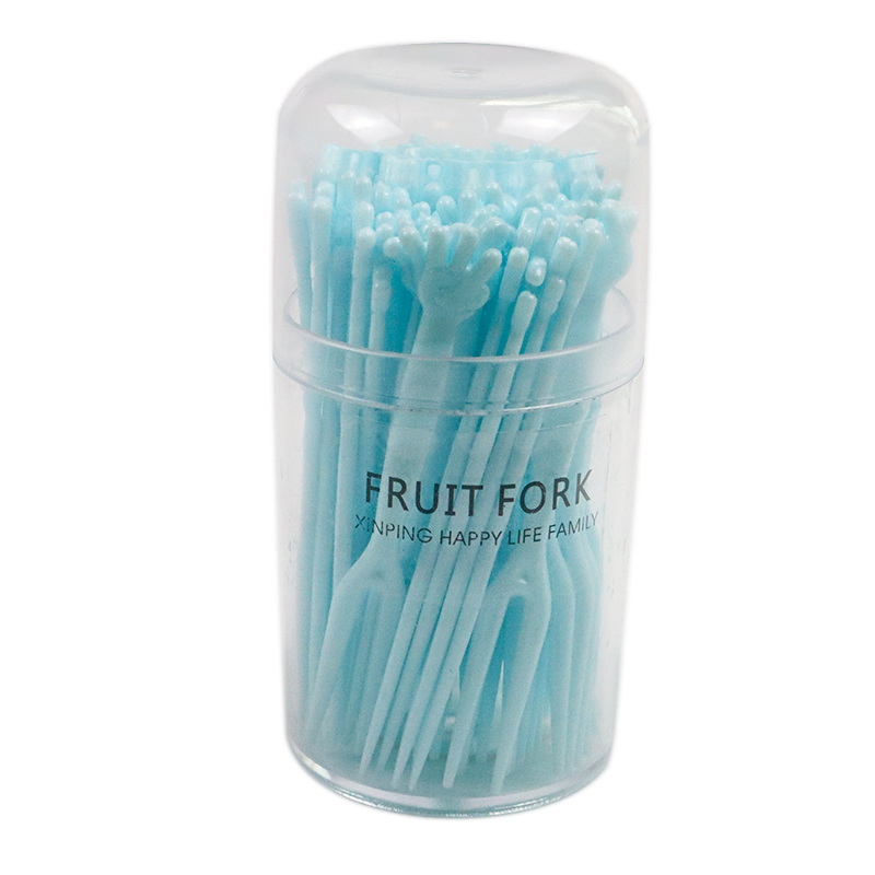 Disposable Colorful PS Plastic Fruit Sticker Food Fruit Fork