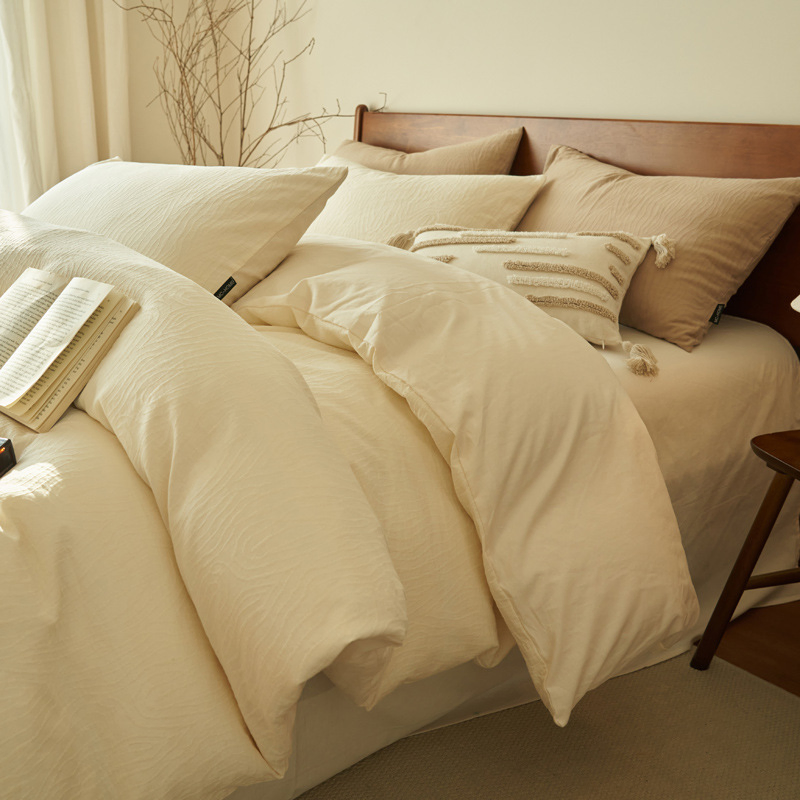 Machine Washable 4 PC Fitted Bed Sheet Hotel Bedding Sheet Set