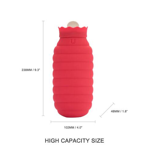 Складная силиконовая грелка для воды 620 мл