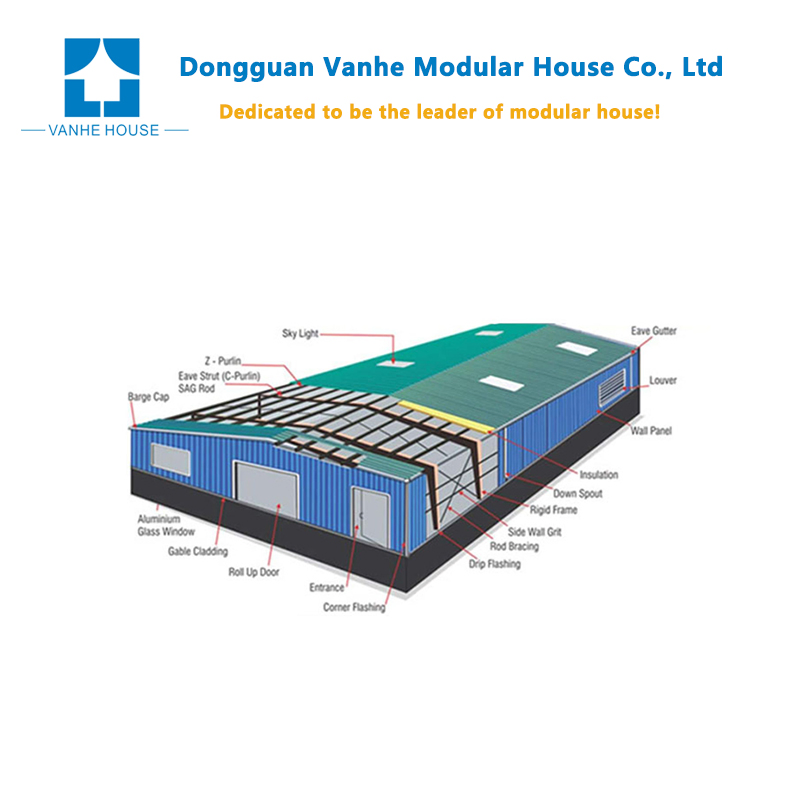 Modern Prefab Steel Structure Construction Material Building Prefabricated Warehouse/Workshop/Aircraft Hangar/Office/Building