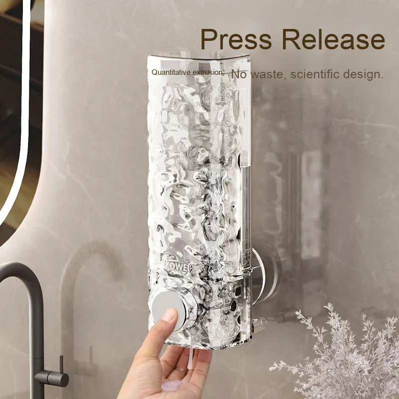 Square Plastic Hand Sanitizer Bottle Wall-Mounted Soap Dispenser Shower Gel Box