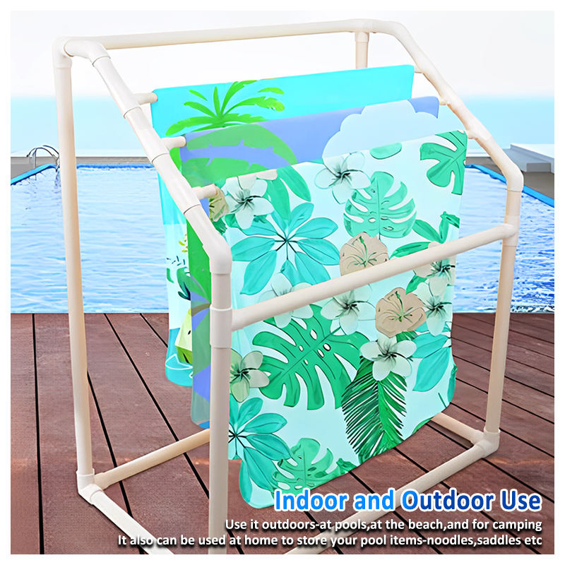Versatile Beach Towel Rack with Vertical Pipe Design