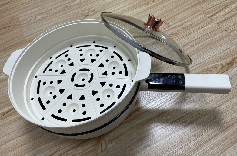 Non Stick Electric Cooking Pot Electric Cooking Pot Cooker Electric Skillet and Cooking Pot Multi Purpose Electric Pot with Steamer