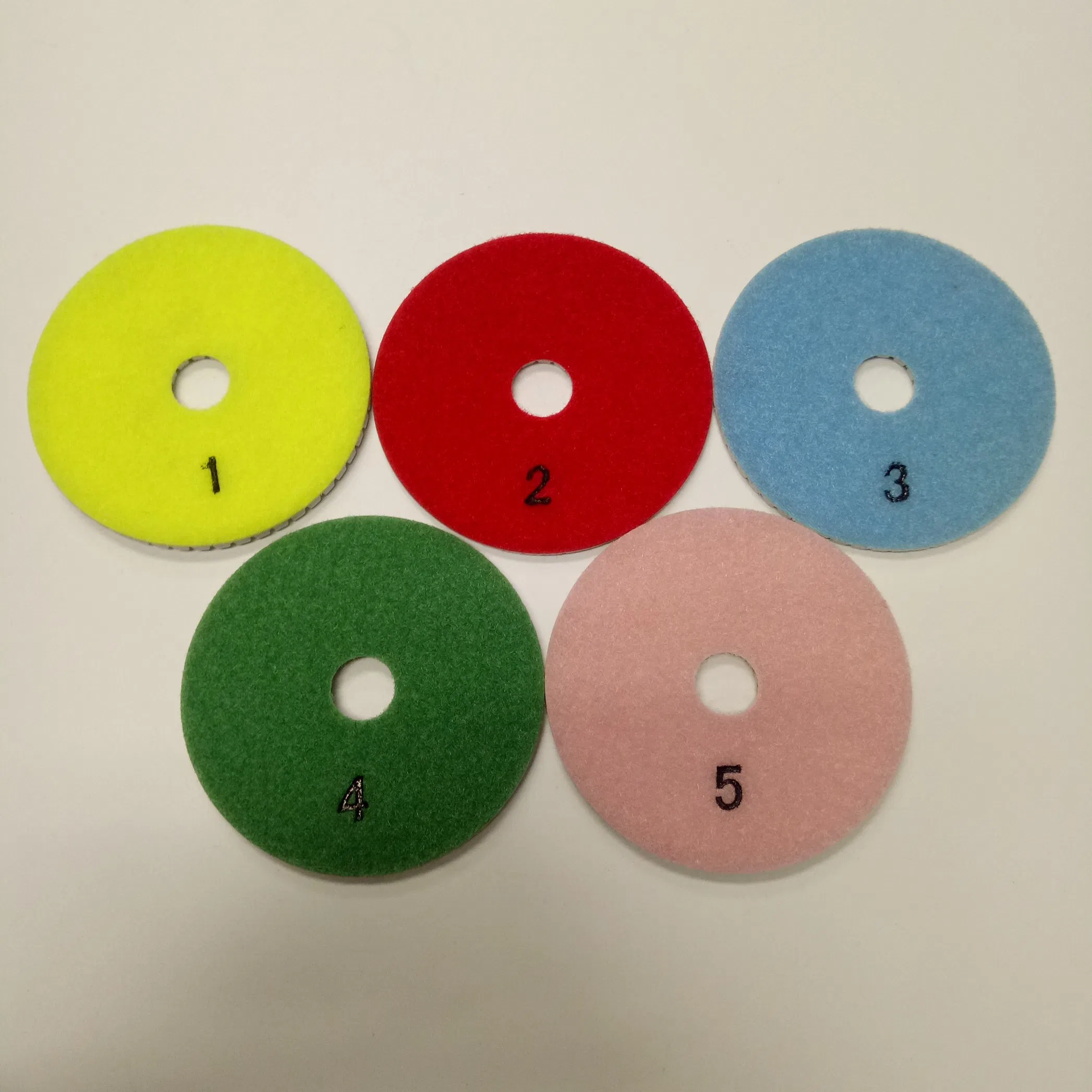 5 Steps Wet and Dry White Flexible Resin Diamond Floor Polishing Pads for Granite Marble