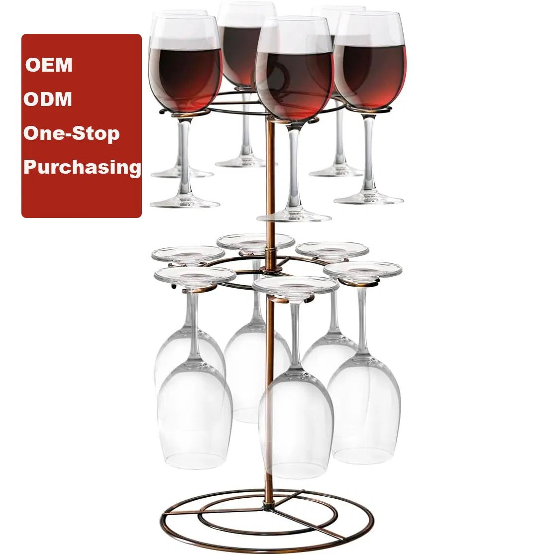 OEM ODM Modern Sturdy Metal Champagne Glass Holder Cocktail Tree Stand Wine Glass Flight Tasting Display