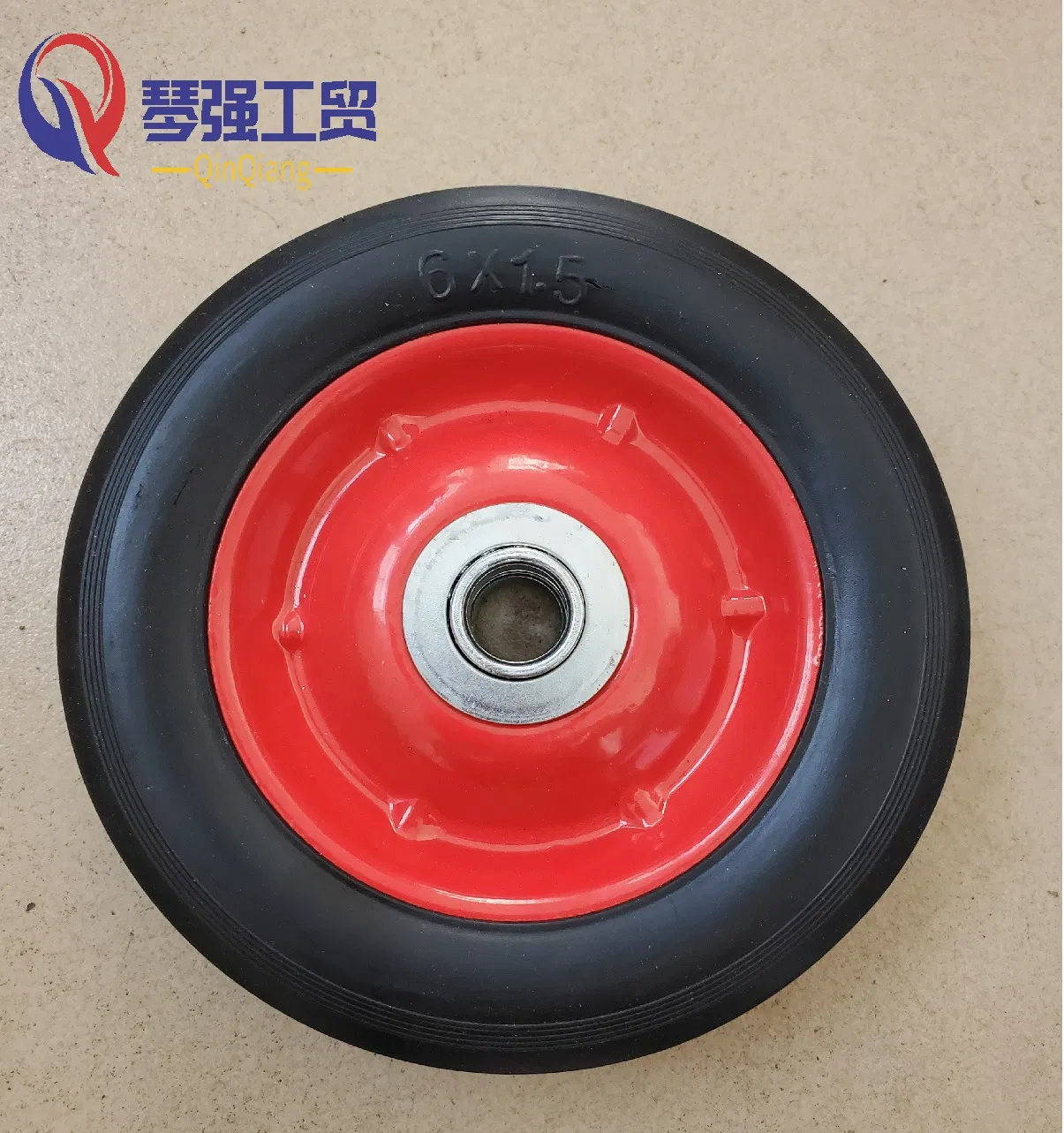 Replaceable Solid Rubber Wheel for Hand Trucks, 6X1.5 Inch