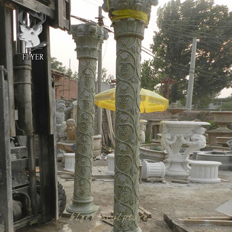 Large Famous Attractions Decoration Building Hand Carved Natural Stone Marble Roman Pillars Column