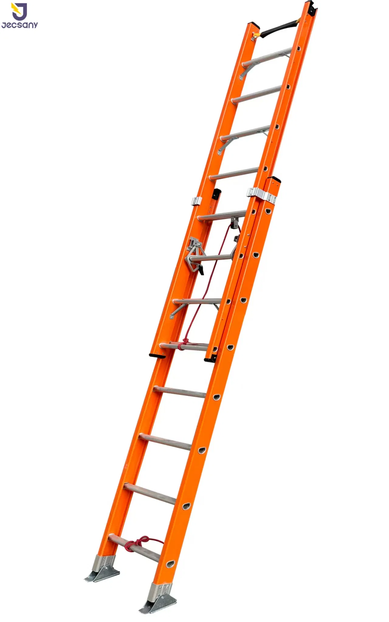 Industrial Style 16FT-40FT FRP Folding Ladders Fiberglass Extension Ladder for Outdoor & Warehouse Usage Certified by En131