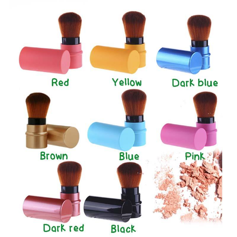 New Design Retractable Round Foundation Handmade Comfortable Soft Hair 8 Colors Single Big Loose Powder Brush