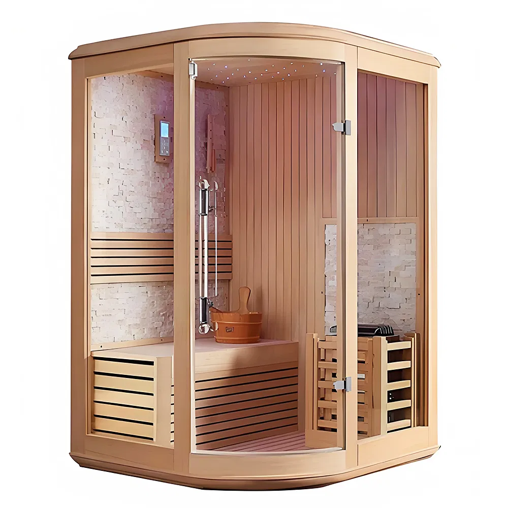 2025 New Design Indoor Pentagonal Wet Steam Sauna with Harvia Stove