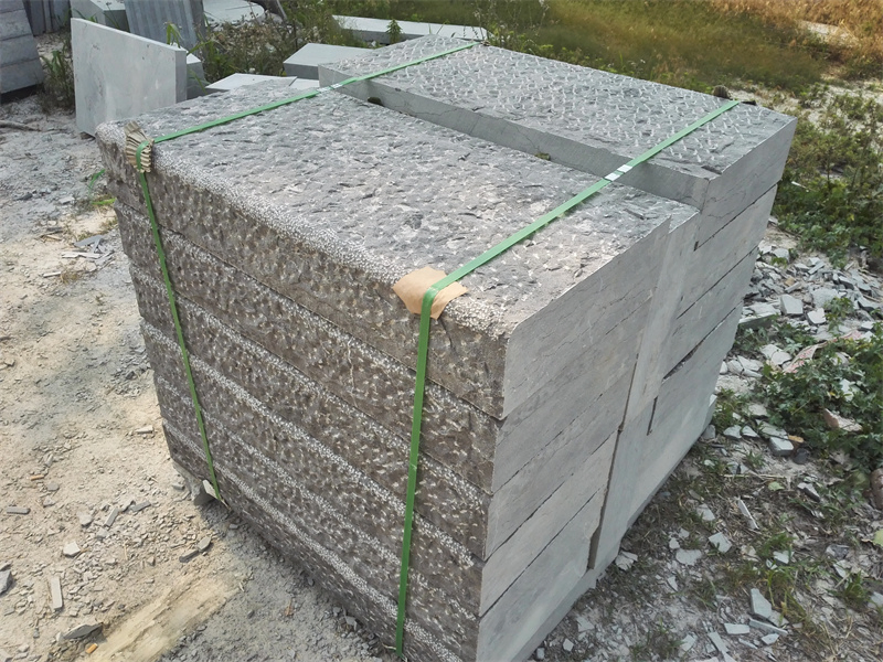 Bush-Hammered Blue Limestone Paving Steps for Outside