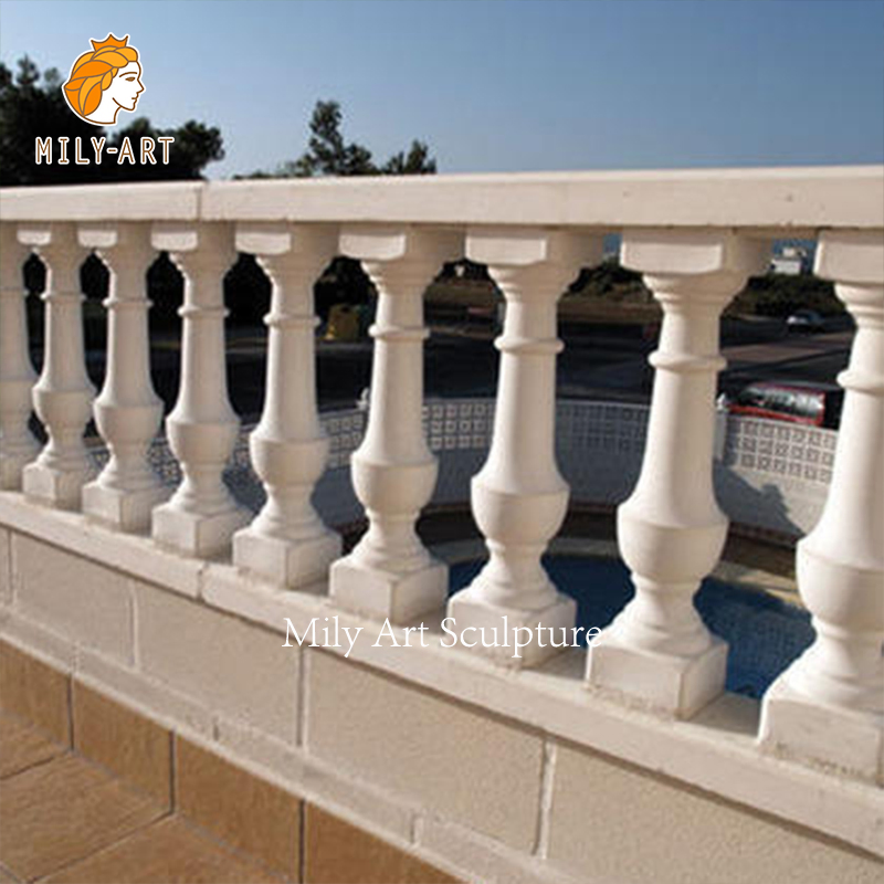 Custom Outdoor Decorative Marble Carving Fence Balcony Railings