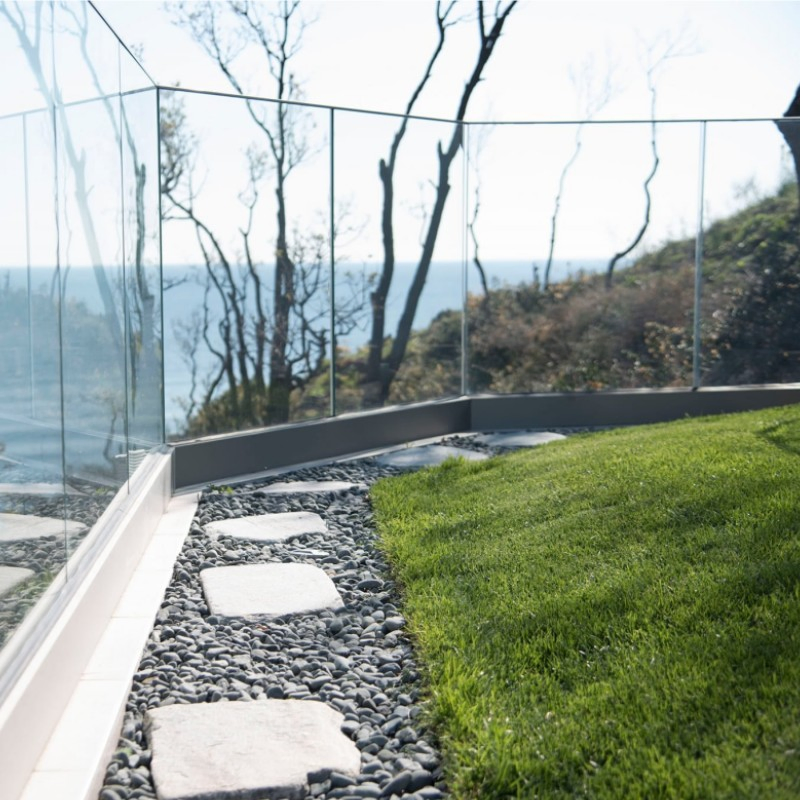 Balcony Stainless Steel Aluminium Frameless Glass Balustrade with Gate