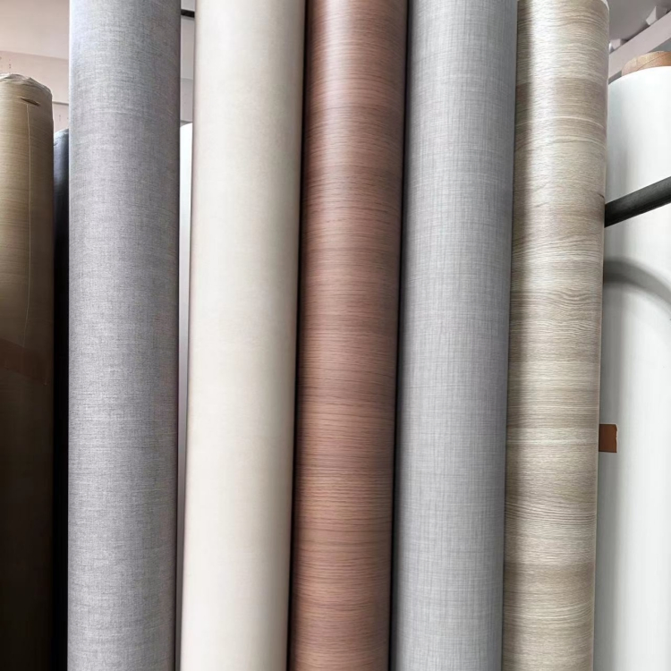 PVC Wood Grain Flat Lamination Decoration PVC Sheet for Furniture PVC Membrane Border Foil for MDF