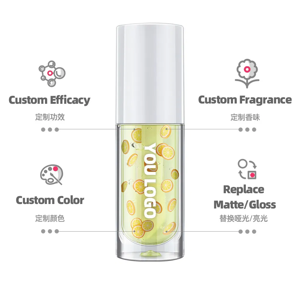 Private Label Wholesale Vegan Crystal Makeup Fruit Flavor Lipgloss Cute Lip Balm Oil