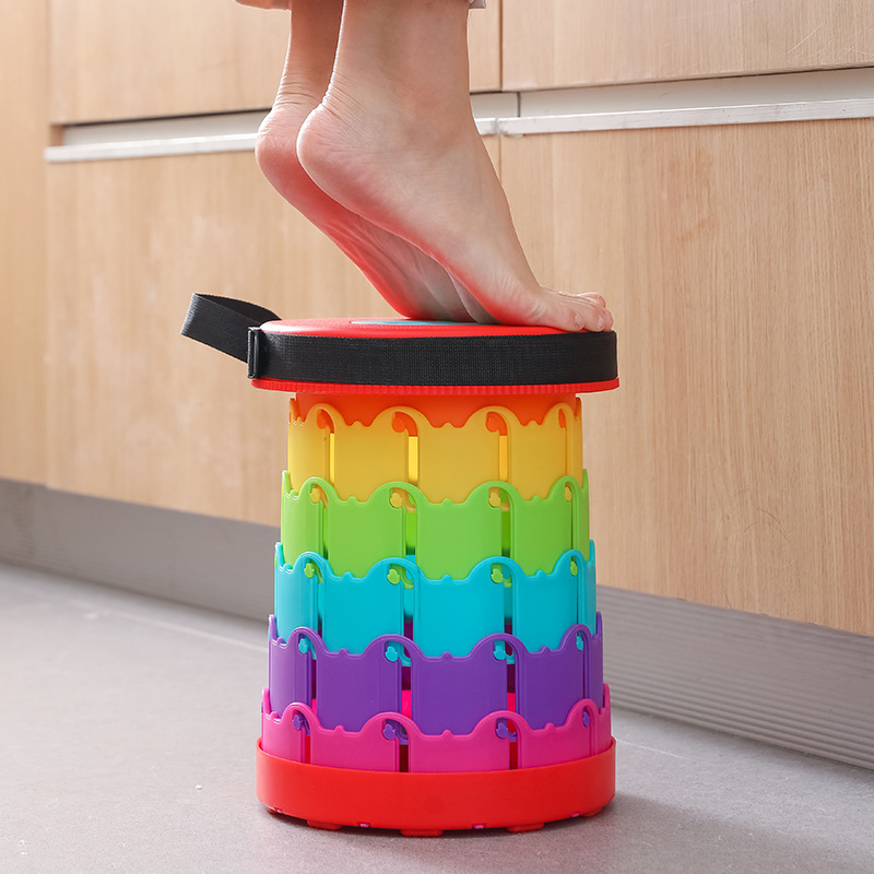 Rainbow Mountain Camping Sturdy Portable Multifunctional Plastic Folding Stool/Chair
