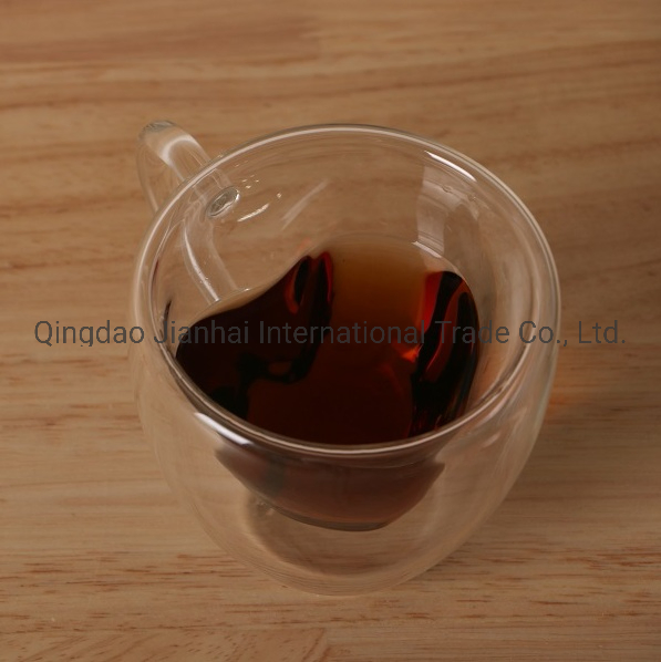 Heat Resistant Double Wall Heart Shape Glass Cup
