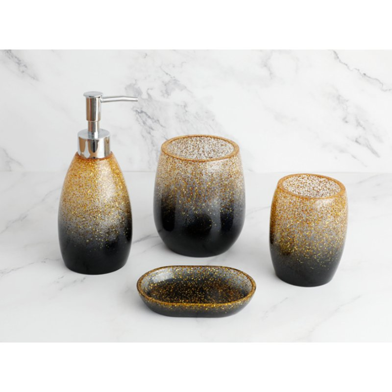 High-End Hotel Custom Polyresin Bathroom Set Hotel and Home Bathroom Accessories