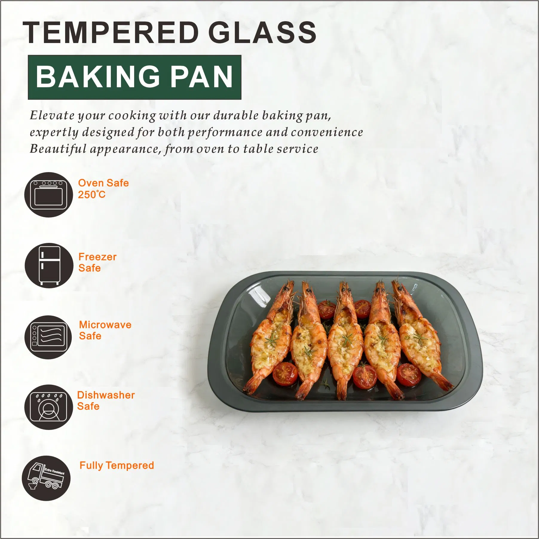 Algas Glass Roasting Pan Bakeware Set 20/24/28/32 China