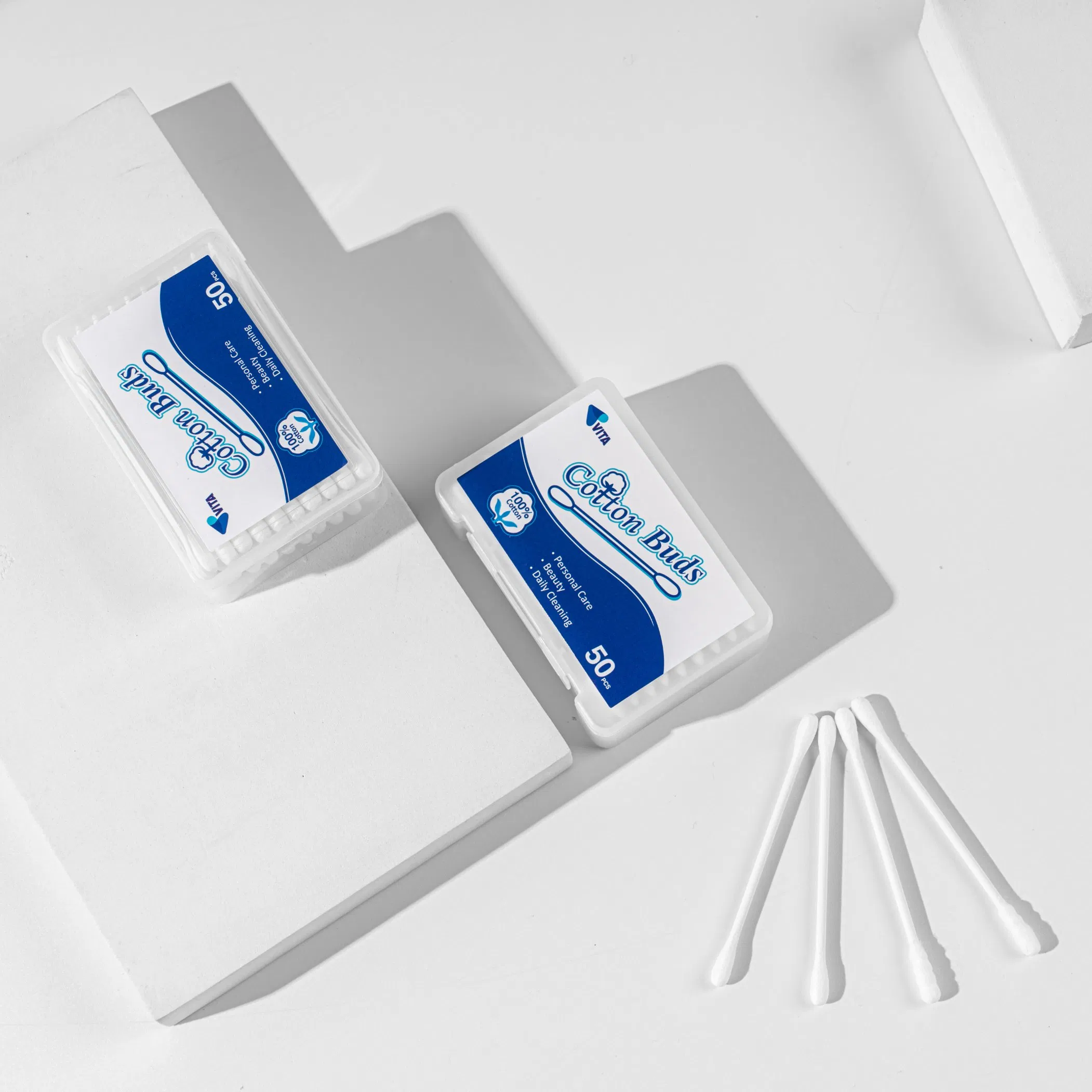 Traveling Paper Stick 50 Pack Ear Clean with Good Quality Makeup Remover Cotton Swab