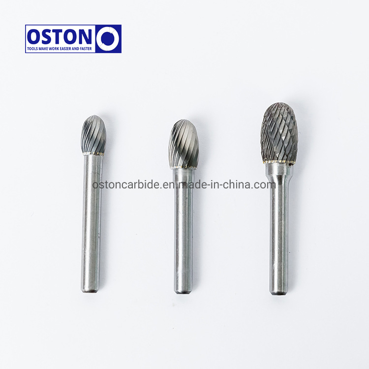 8mm Shank Standard Cut Oval Type Tungsten Carbide Burrs for Stainless Steel Deburring