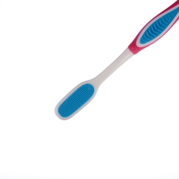 Wholesale Cheap Nylon Medium Bristles Manual Toothbrush OEM Private Label Adult Plastic Tooth Brush 2 in 1