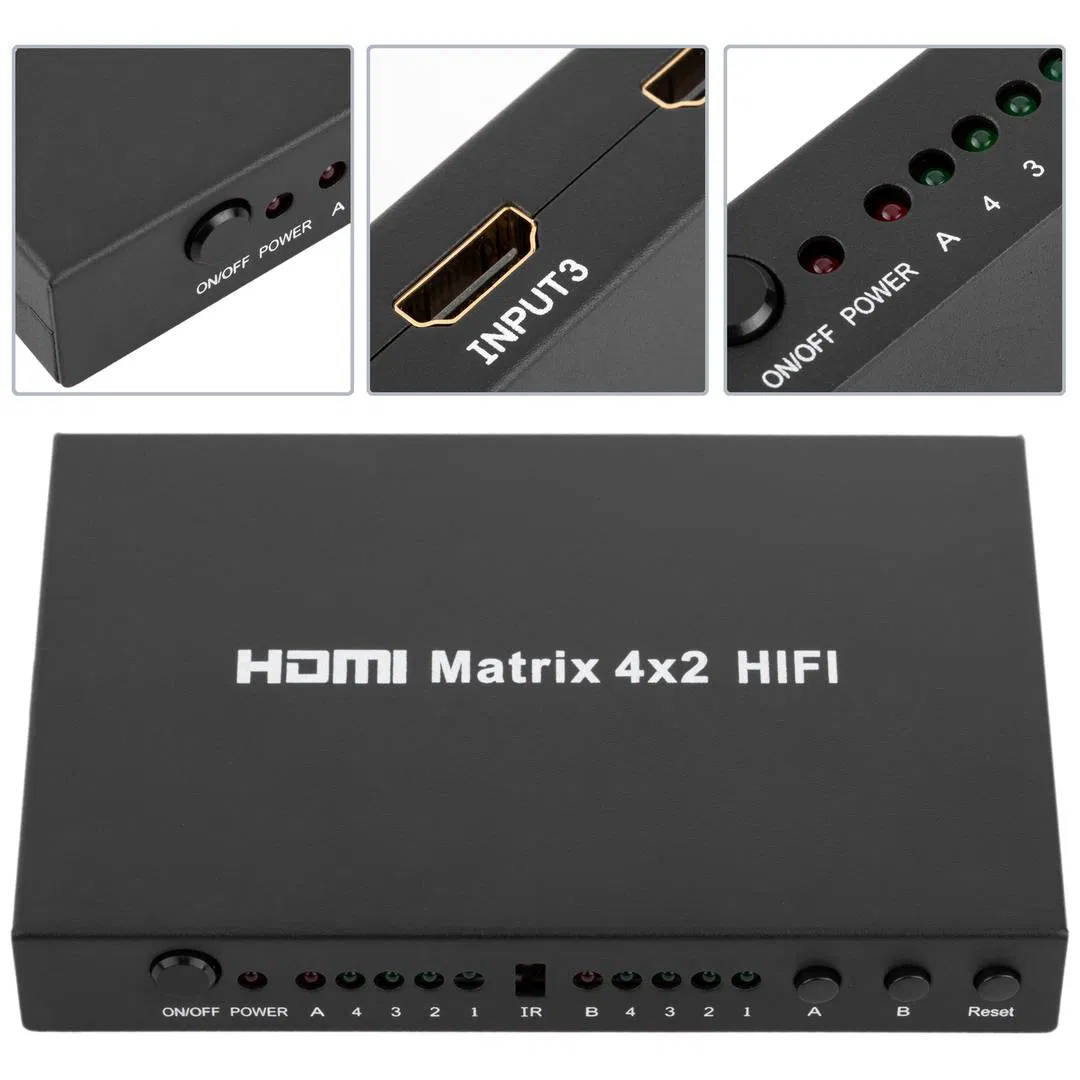 HDMI-матрица 4x2, 1080P, 50/60 Гц